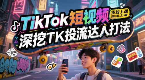 TikTok短视频带货系统教程 覆盖投流达人打法及全链路运营