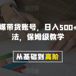 剪辑官媒新闻账号带货保姆级教程 快速爆单日入500+实操方法-雨叶虚拟资源网