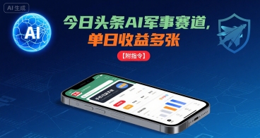 今日头条AI军事赛道赚钱玩法解析 手机可操作附全套实操指令