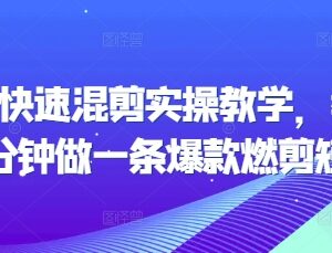 短剧快速混剪实操教学 零基础20分钟做爆款燃剪短剧教程-雨叶虚拟资源网