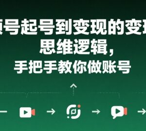 视频号从起号到变现核心逻辑 新手做账号全流程实操指南-雨叶虚拟资源网