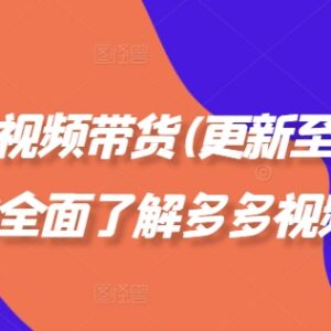 2024最新多多视频带货教程 平台规则选品起号实操全指南-雨叶虚拟资源网