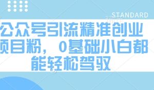 公众号引流精准创业项目粉实操攻略 0基础小白也能轻松上手-雨叶虚拟资源网