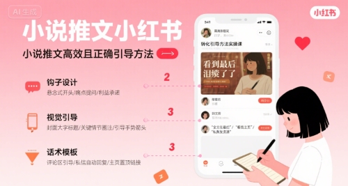 小红书小说推文高转化引导实操方法 高效提升出单转化率