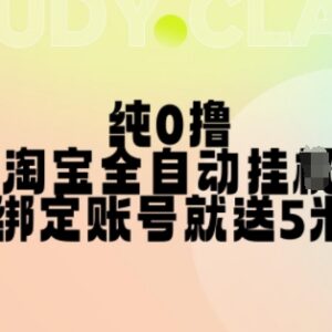 2024纯零撸淘宝全自动挂机项目 授权登录即得5元多号多赚-雨叶虚拟资源网