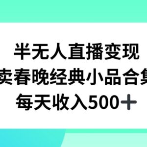 半无人直播卖经典春晚小品合集 低门槛变现玩法全解析-雨叶虚拟资源网