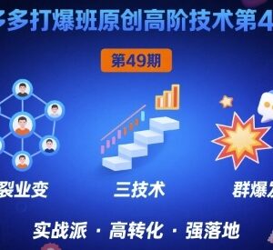 拼多多打爆班原创高阶技术第49期,拼多多裂变+阶梯+群爆-雨叶虚拟资源网