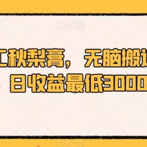 小红书手工秋梨膏售卖项目拆解 零成本搬运视频高收益玩法-雨叶虚拟资源网