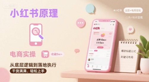 小红书电商运营原理及实操全流程 新手开店从0到1入门教程