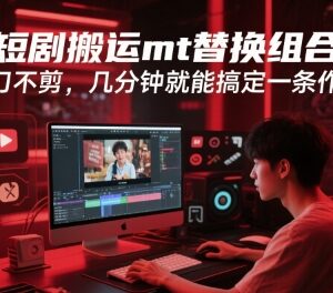 快手短剧搬运MT替换组合玩法 无需剪辑几分钟即可产出一条作品-雨叶虚拟资源网