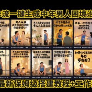 Coze工作流生成中年男性扎心高播放视频 无需拍摄剪辑保姆级教程-雨叶虚拟资源网