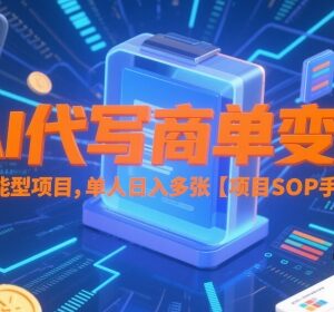 AI代写商单变现实操指南 低门槛副业赚钱完整SOP手册-雨叶虚拟资源网