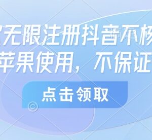 8月谷歌无核对注册抖音技术说明 仅支持苹果设备需自行测试-雨叶虚拟资源网