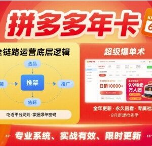2025年12月更新 拼多多全链路运营底层逻辑与爆单实操课-雨叶虚拟资源网