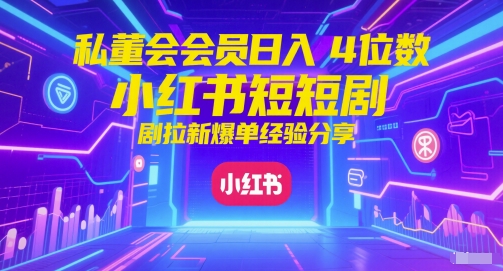小红书红果短剧拉新爆单实操 私董会会员日入4位数经验分享