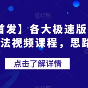 各大极速版拉新大一统玩法课程 破解推广难点打造长期管道收益-雨叶虚拟资源网