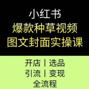 小红书爆款种草账号实操课 开店选品引流变现全流程教学-雨叶虚拟资源网