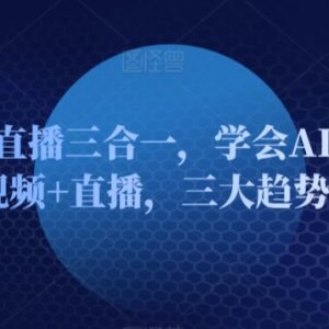 AI+短视频+直播三合一课程 从入门到变现掌握三大趋势红利-雨叶虚拟资源网