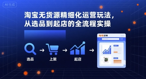 淘宝无货源精细化运营干货 从选品到起店全流程实操攻略