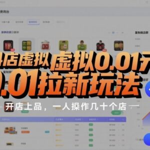 抖店0.01元虚拟类目拉新玩法 单人可运营数十个店群实操指南-雨叶虚拟资源网