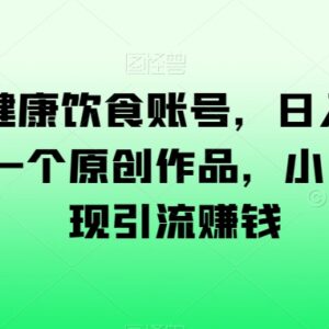 AI助力健康饮食账号运营 零基础做原创内容引流赚钱实用方法-雨叶虚拟资源网