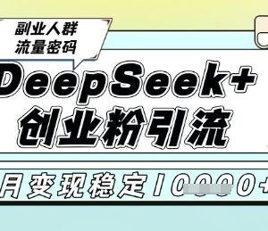DeepSeek搭配AI矩阵玩法 B站精准引流创业粉多路径变现教程-雨叶虚拟资源网