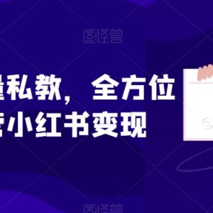 小红书运营私教系统课 从账号搭建到流量变现全流程教学-雨叶虚拟资源网