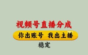 2024视频号直播托管合作 正规带货收益分成模式详解-雨叶虚拟资源网