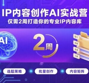 IP内容创作AI实战营教程 2周打造个人专属专业内容库-雨叶虚拟资源网