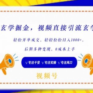 玄学引流变现项目拆解：0成本易上手 新手可快速开单获收益-雨叶虚拟资源网