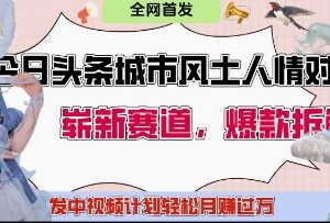 今日头条城市人文对比赛道玩法 做中视频可轻松月入过万-雨叶虚拟资源网