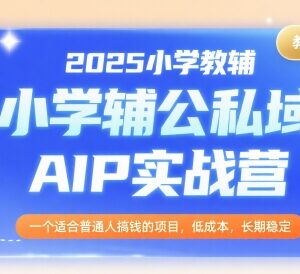 2025小学教辅公私域AIP实战营 普通人低成本长期稳定变现项目-雨叶虚拟资源网
