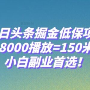 今日头条低门槛掘金项目解析 8000播放获收益适合新手副业-雨叶虚拟资源网