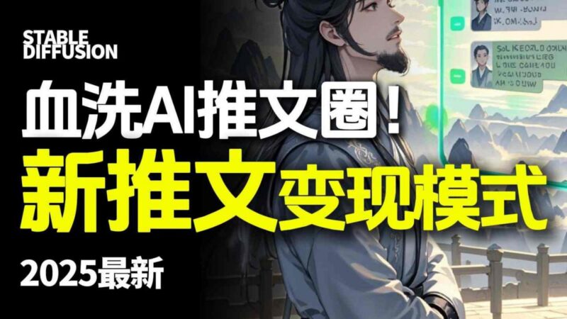AI动态电影漫画小说推文全流程实操 小白入门变现教程
