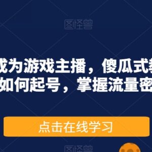 从零到一成为游戏主播教程 起号运营及流量获取方法全解析-雨叶虚拟资源网