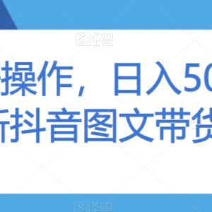 零基础可操作抖音图文带货教程 低门槛日入500玩法全拆解-雨叶虚拟资源网