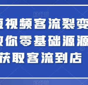 实体店短视频客流裂变教程 零基础学同城引流获客到店技巧-雨叶虚拟资源网