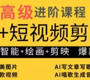 AI+短视频剪辑进阶教程 含AI绘画剪映实操及运营变现技巧-雨叶虚拟资源网