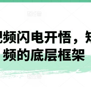 短视频底层框架与爆款打造方法 运营实操干货课程分享-雨叶虚拟资源网