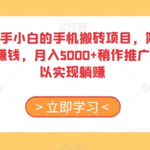 适合新手小白的手机搬砖项目 搜索APP赚钱及推广躺赚实操教程-雨叶虚拟资源网