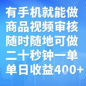 手机可操作的商品视频审核副业 无地点限制收益模式详解-雨叶虚拟资源网