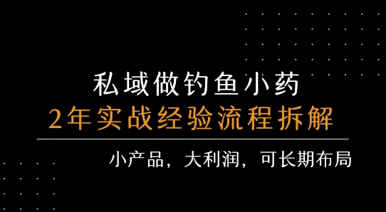 私域运营钓鱼小药盈利项目全流程拆解 单单利润超300元