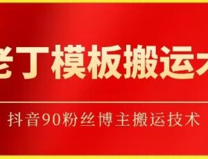 抖音90万粉丝博主老丁模板搬运术 无设备限制玩法详解-雨叶虚拟资源网
