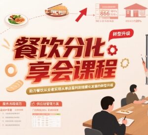 餐饮运营实战分享课程 助力从业者从单店盈利到规模化发展-雨叶虚拟资源网