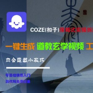 COZE(扣子)保姆式实操教程 道教玄学视频工作流搭建及变现玩法-雨叶虚拟资源网