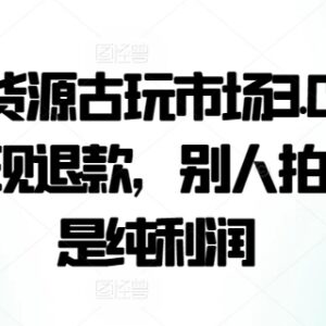 闲鱼无货源古玩市场3.0玩法 低退款高利润项目操作指南-雨叶虚拟资源网