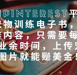 如何用Pinterest发宠物图推广训练电子书 零成本赚美金副业指南-雨叶虚拟资源网