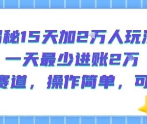 15天加粉2万日入2万蓝海玩法 可矩阵低门槛实操指南-雨叶虚拟资源网