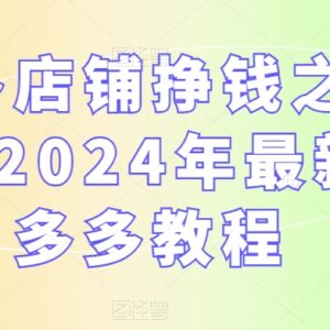 2024年拼多多开店从注册到起店全流程实操运营教程-雨叶虚拟资源网