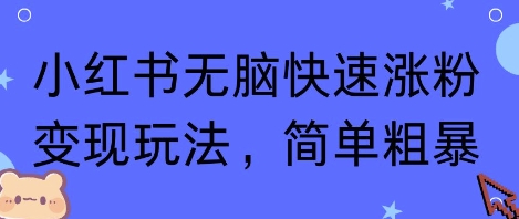 小红书商单快速涨粉变现玩法 低门槛操作技巧分享